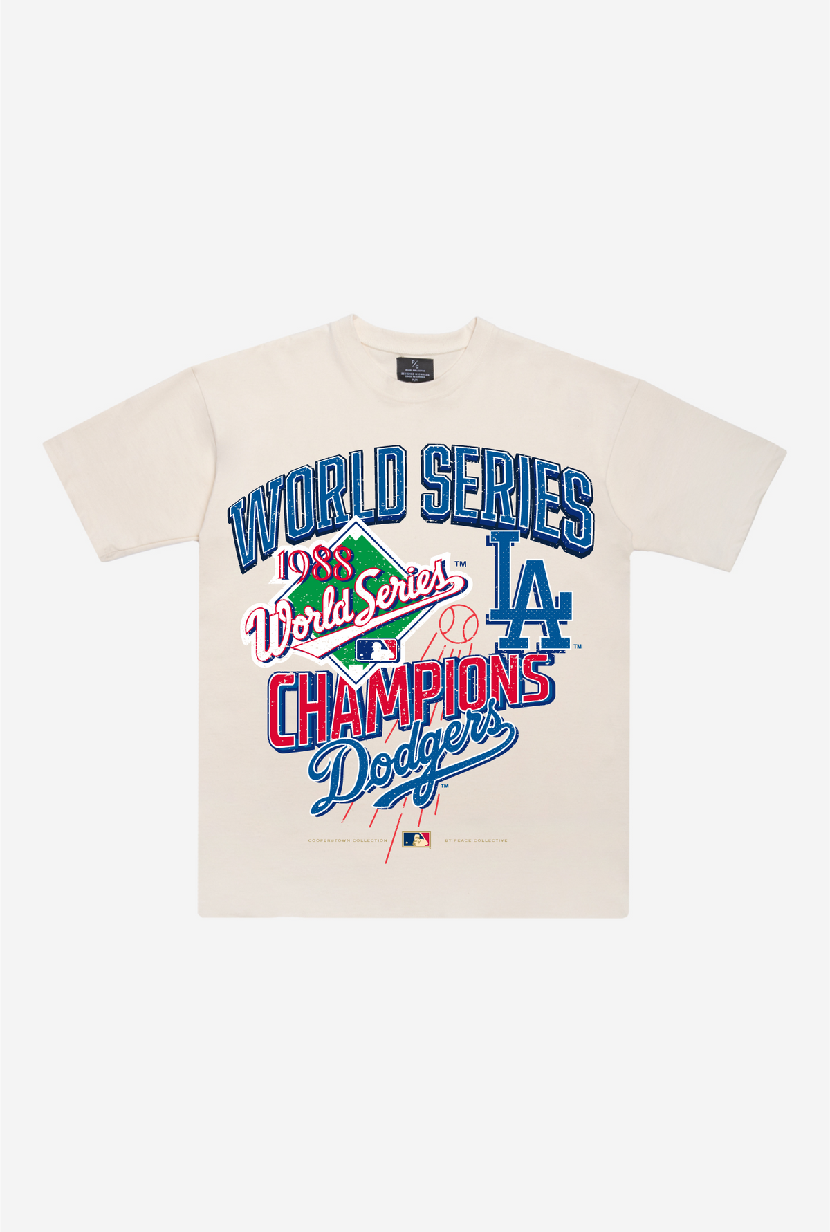 T-shirt premium de la collection Cooperstown des Los Angeles Dodgers 1988 World Series - Naturel