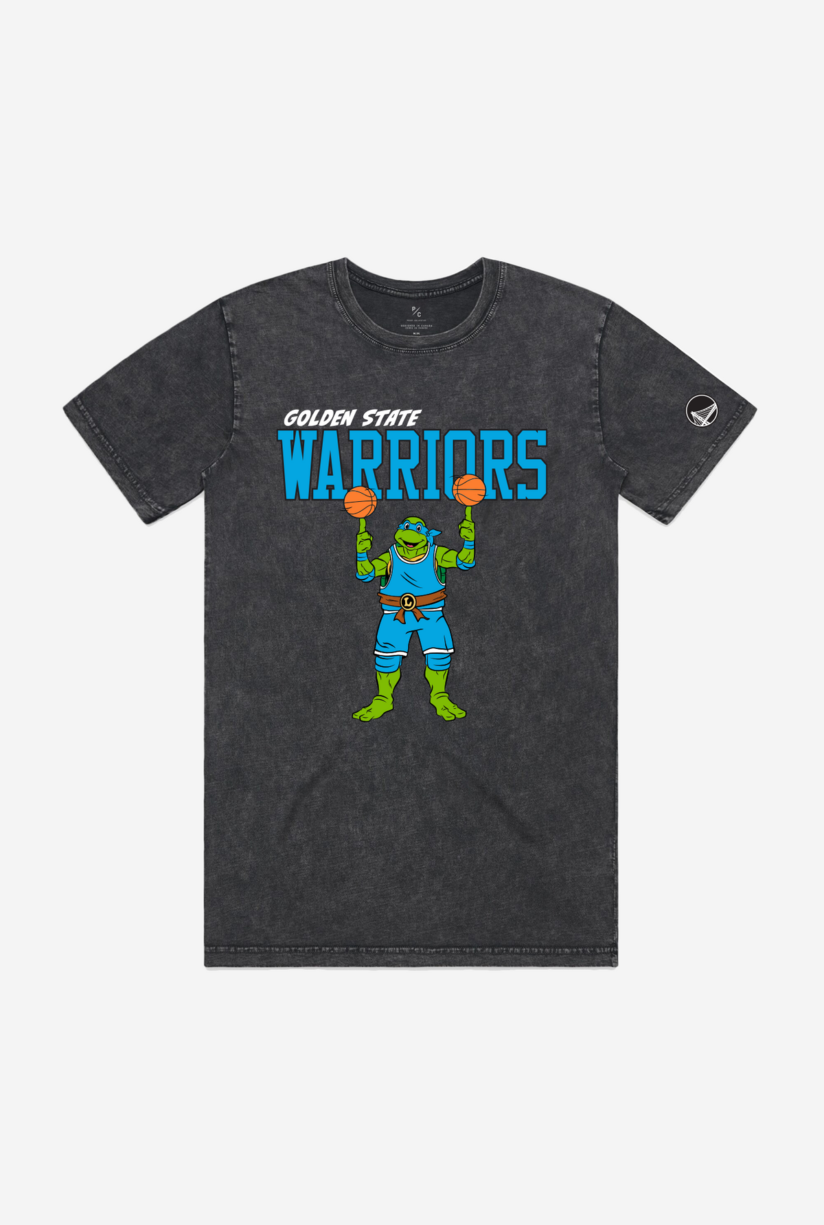 P/C x TMNT Golden State Warriors Stonewash T-Shirt - Black