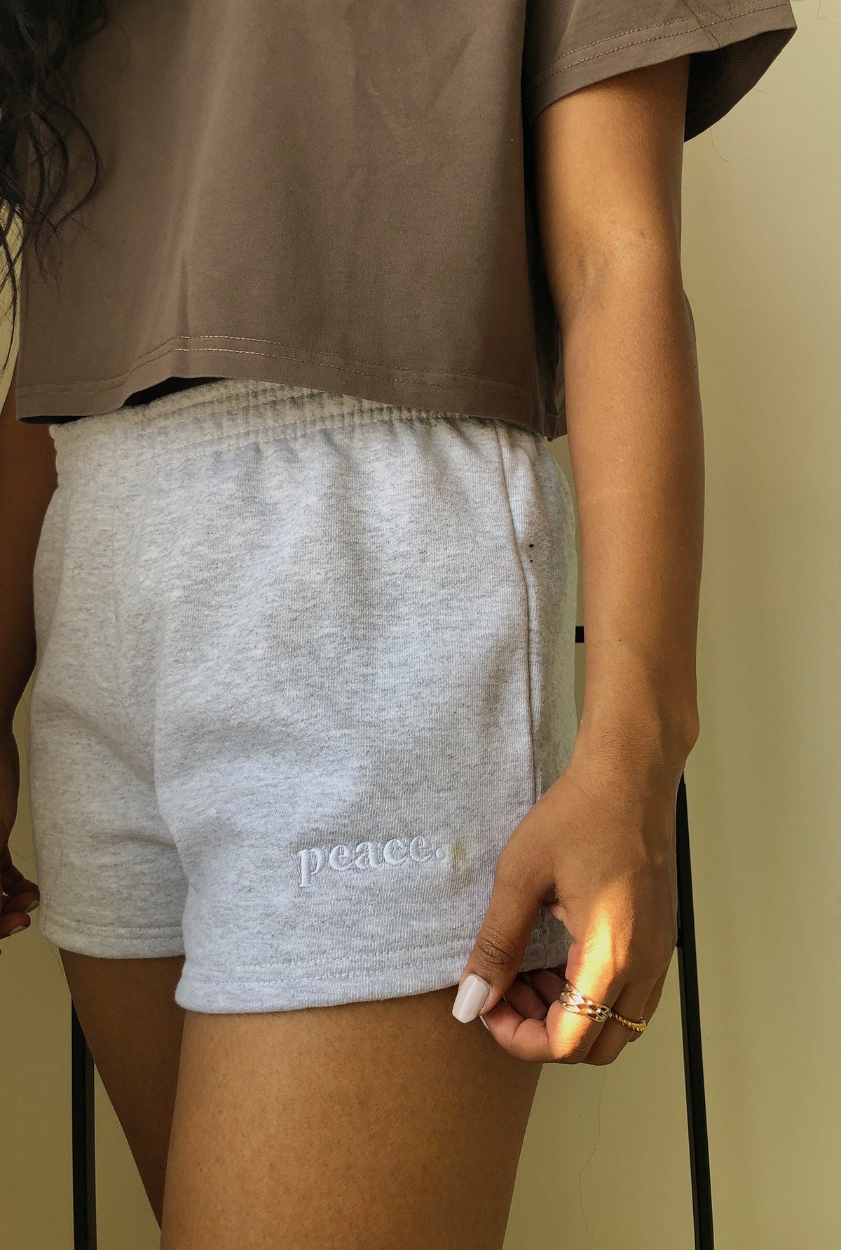 Peace Women's Fleece Shorts - Grey