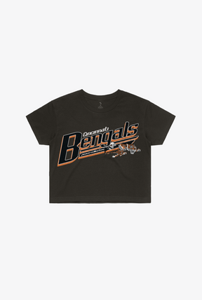 Cincinnati Bengals Garment Dyed Cropped T-Shirt - Black