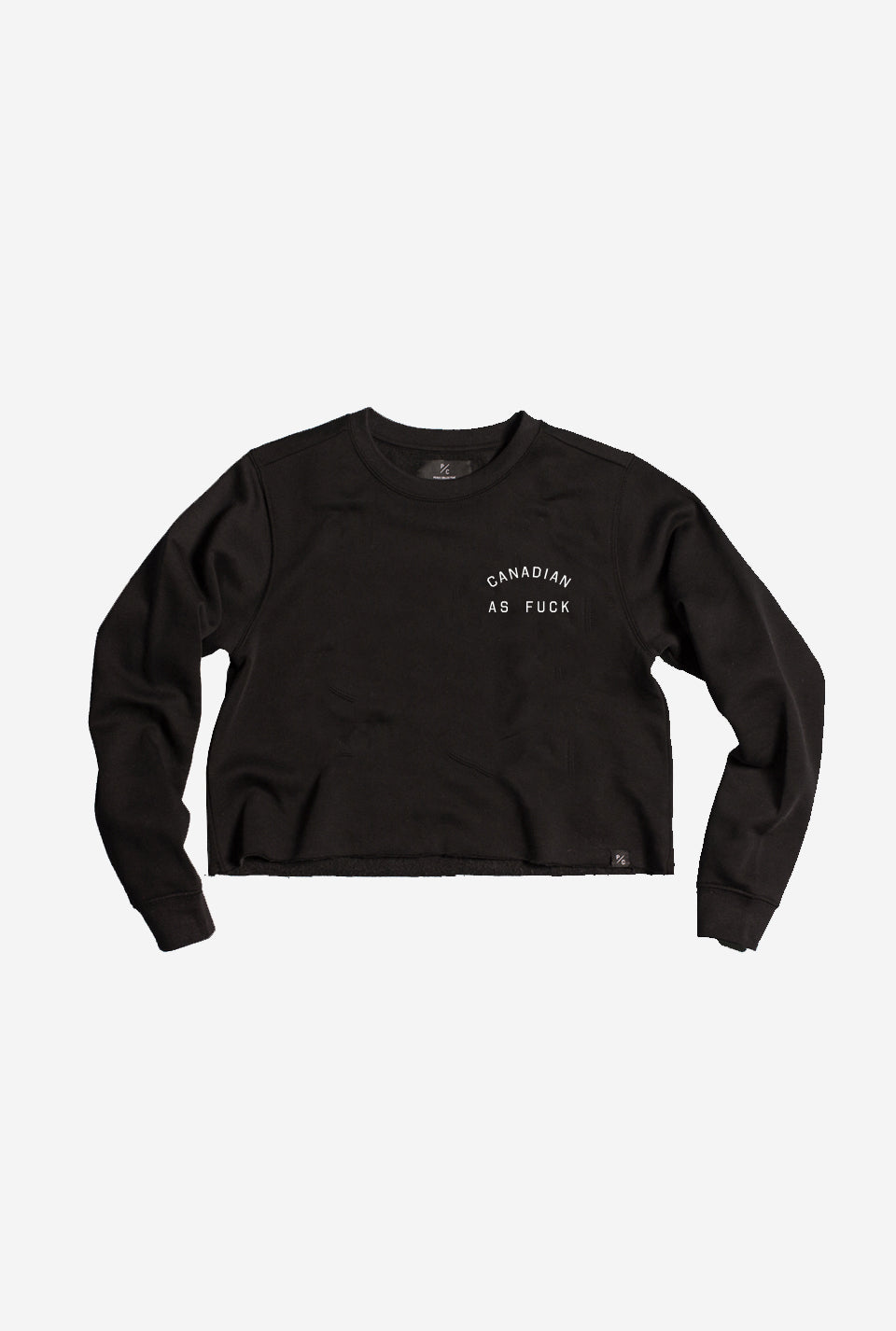 Canadian as Fuck Cropped Crewneck - Black