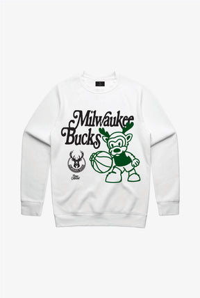 Milwaukee Bucks Mascot Crewneck - White