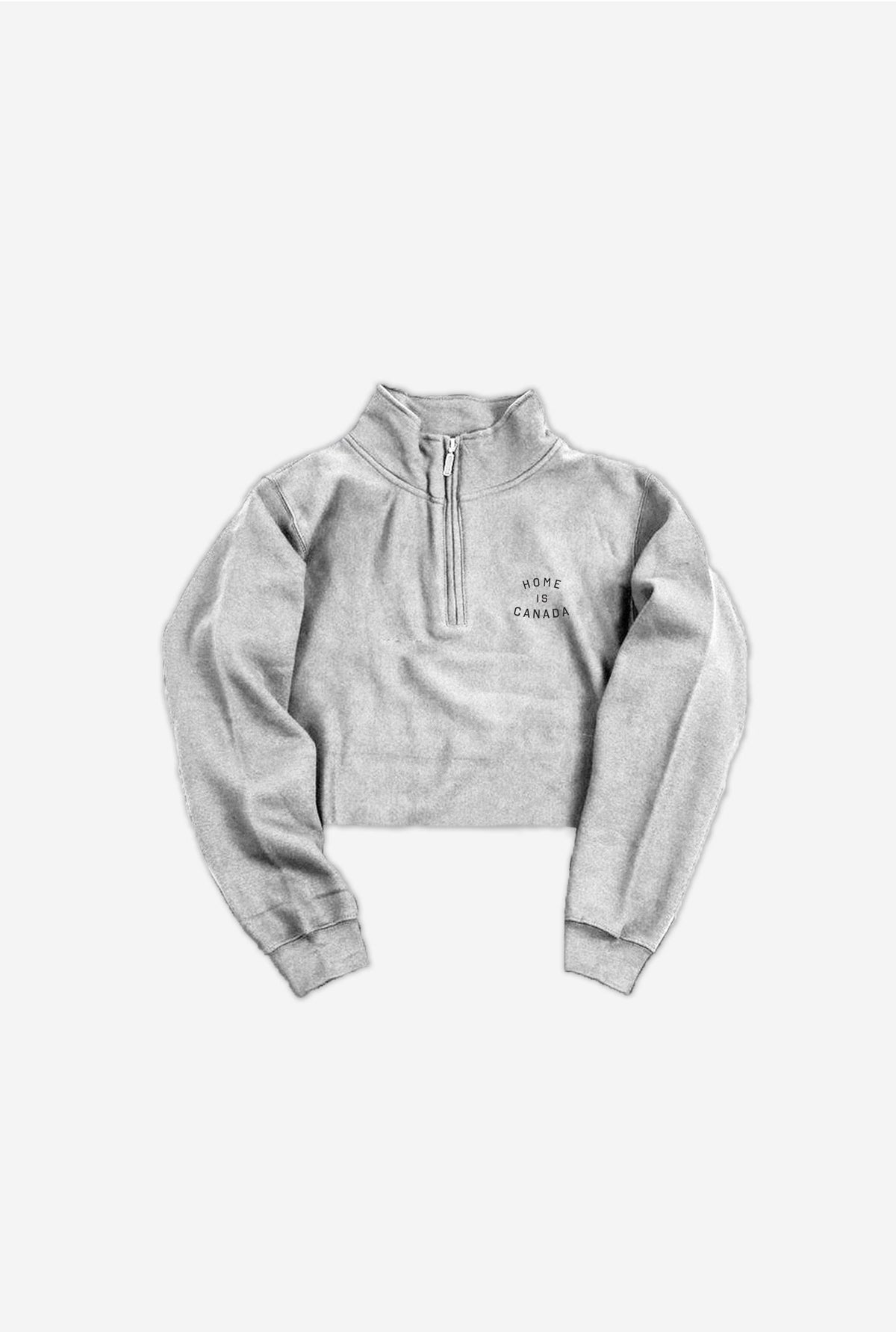 Home is Canada Cropped 1/4 Zip - Grey