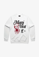 Miami Heat Mascot Crewneck - White