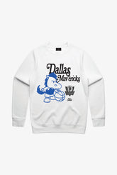 T-shirt ras du cou avec mascotte des Dallas Mavericks - Blanc