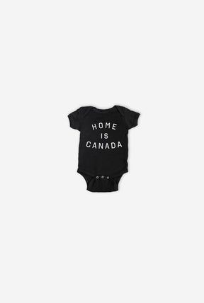 Home is Canada Short Sleeve Onesie - Black