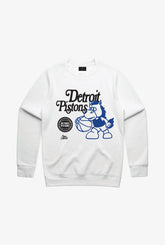 Pull ras du cou mascotte des Detroit Pistons - Blanc